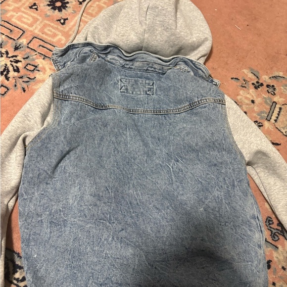 Urban Heritage Blue and Gray Denim Hoodie Jacket - Picture 5 of 9